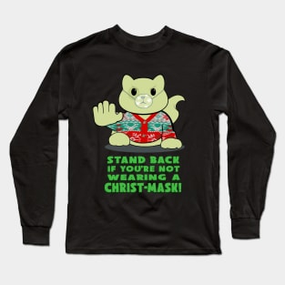 merry chritsmask cat Long Sleeve T-Shirt